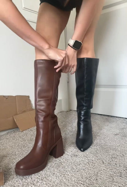 Docee's Leather Wide Calf Boots